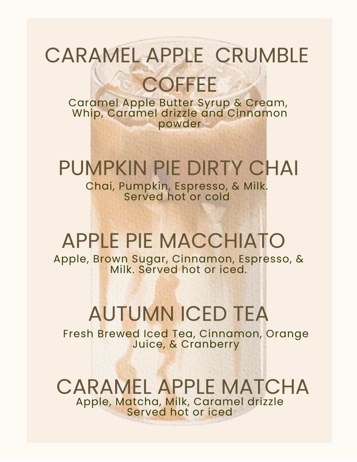 Autumn 2025 Coffee Menu